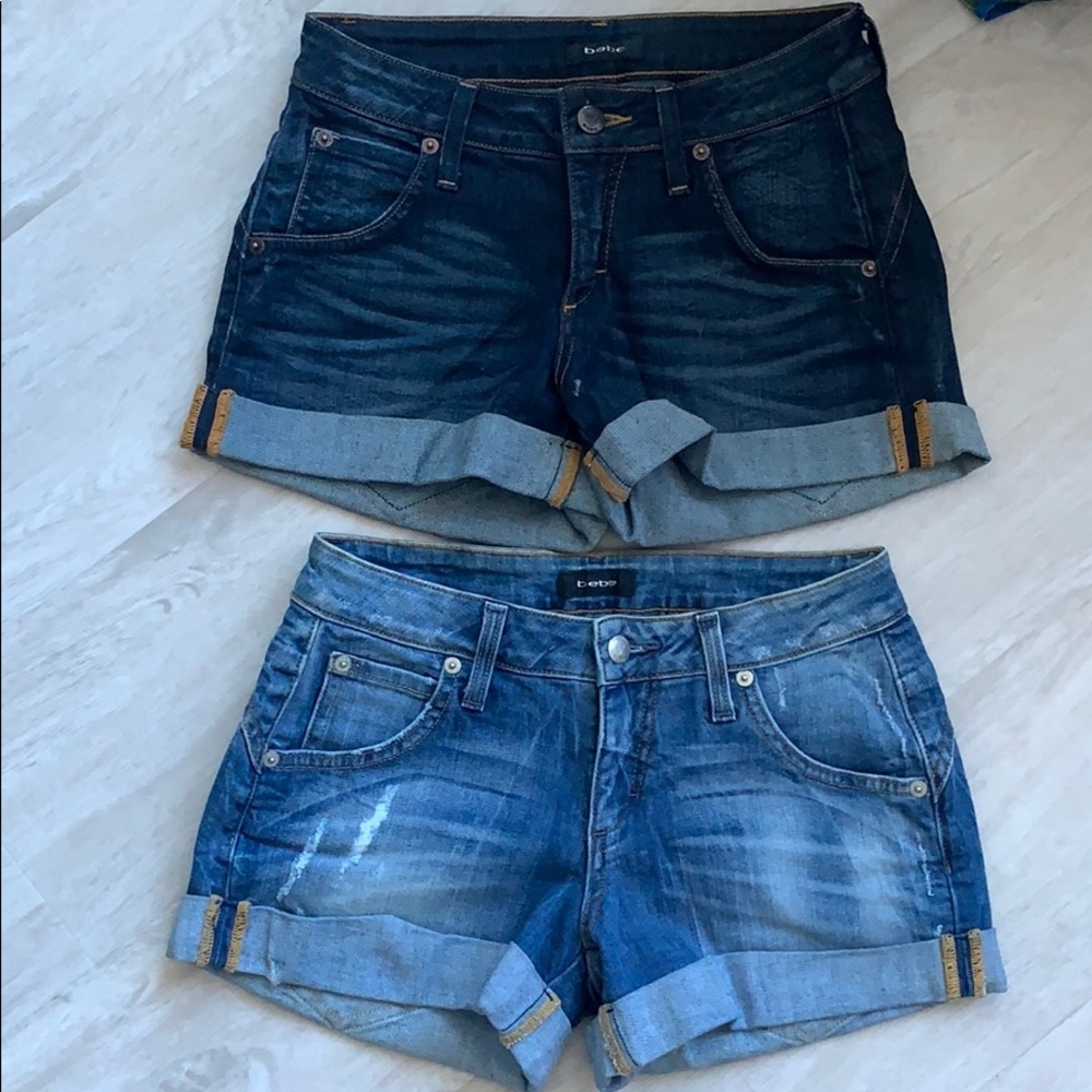 Bebe shorts x 2  (Light and Dark wash)